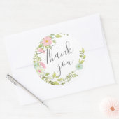 Sticker Rond Collection de mariage Springflowers - merci (Enveloppe)