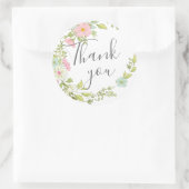 Sticker Rond Collection de mariage Springflowers - merci (Sac)