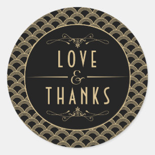 Sticker Rond Collection de Mariages Art déco vintage des années