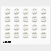 Sticker Rond Collection de Mariages de Branches d'Olivier (Feuille)