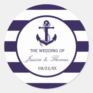 Sticker Rond Collection de Mariages de la marine d'Ancres nauti