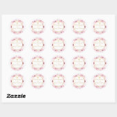 Sticker Rond Collection de Mariages floraux rose-printemps (Feuille)
