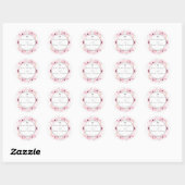 Sticker Rond Collection de Mariages floraux rose-printemps (Feuille)