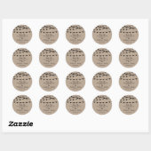 Sticker Rond Collection de Mariages Rustic Kraft (Feuille)