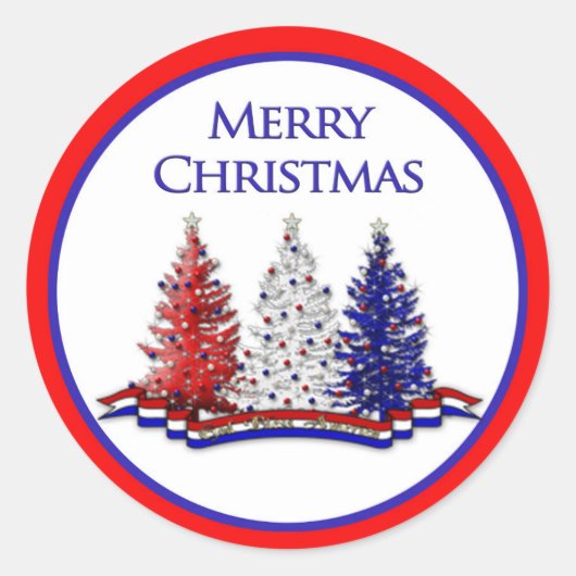 STICKER ROND COLLECTION DE NOËL PATRIOTIQUE - BALLES (Devant)