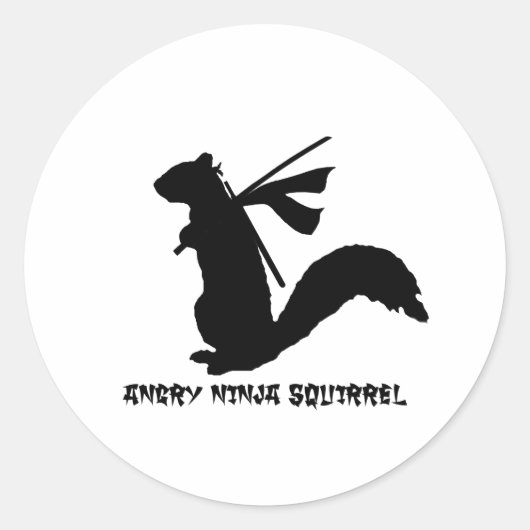 Sticker Rond Collection d'écureuils Ninja en colère (Devant)