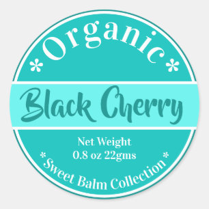 Sticker Rond Collection d'étiquettes de baume à lèvres bio Aqua