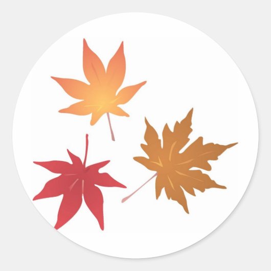 Sticker Rond Collection Feuille d'automne (Devant)