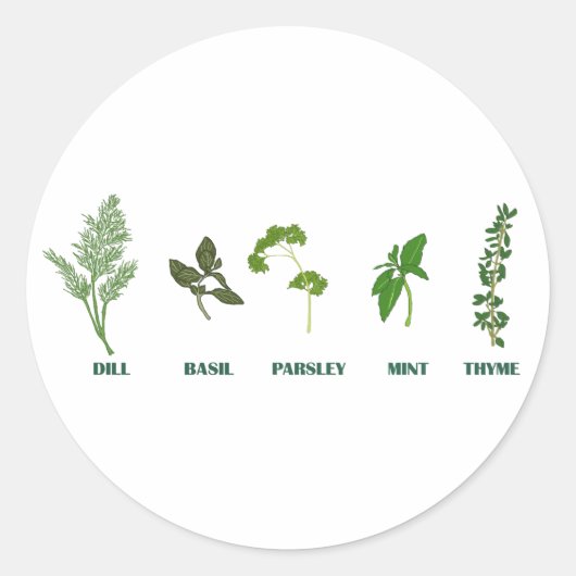 Sticker Rond Collection Herbes (Devant)