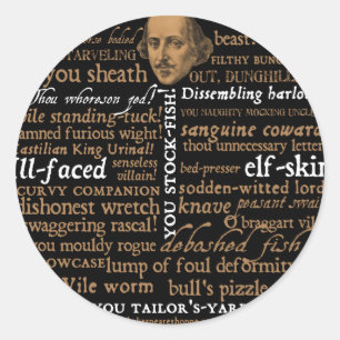 Sticker Rond Collection Insultes Shakespeare