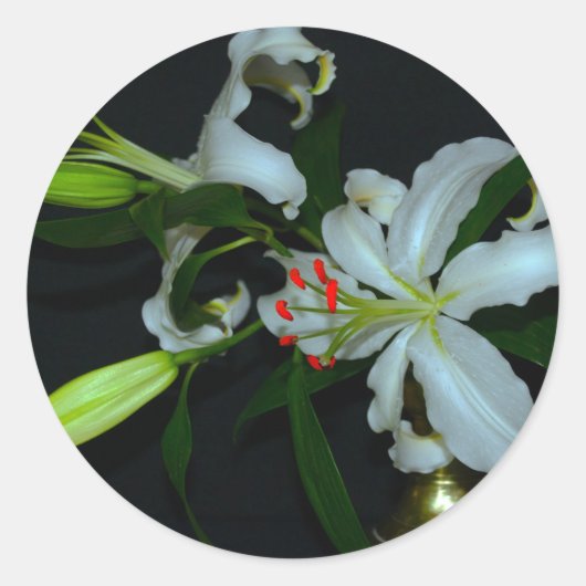 Sticker Rond Collection Irlandaise de laiton et de fleurs (Devant)