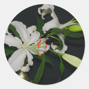 Sticker Rond Collection Irlandaise de laiton et de fleurs