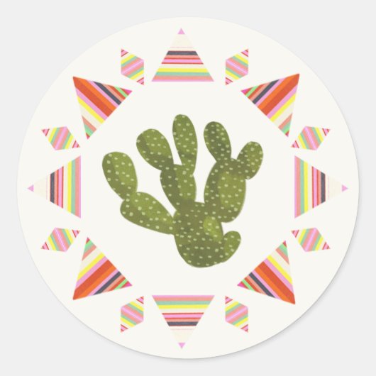 Sticker Rond Collection Llamarama | Cercle de cactus (Devant)