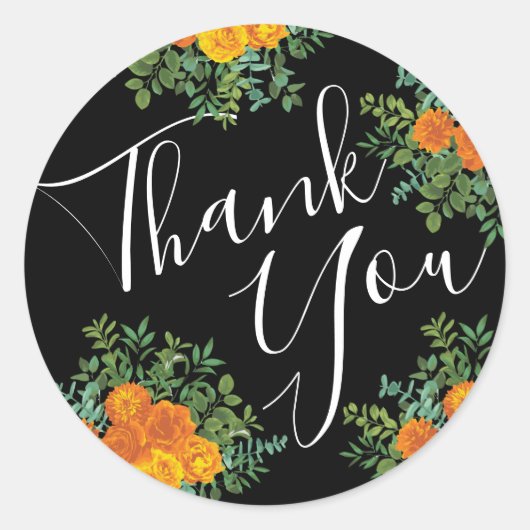 Sticker Rond Collection Mariage gothique d'Halloween noir et or (Devant)