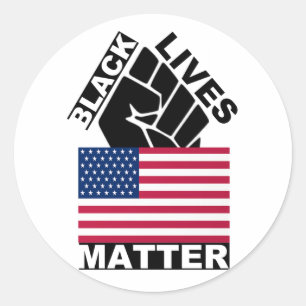 Sticker Rond Collection officielle Black Lives Matt USA Flag 1