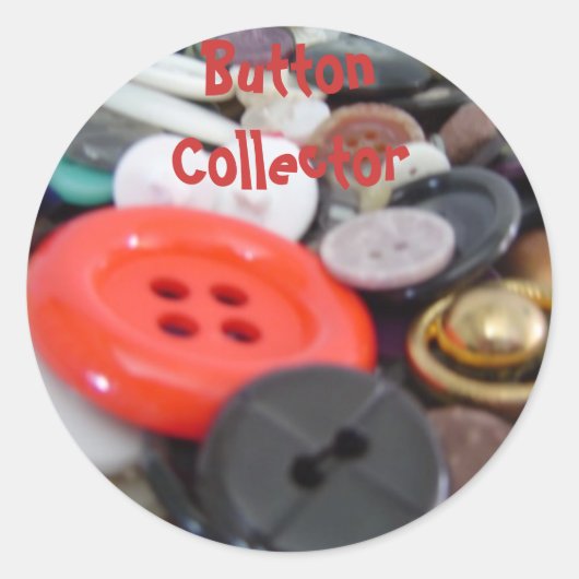 Sticker Rond Collectionneur de boutons (Devant)