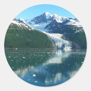 Sticker Rond College Fjord I Photographie de l'Alaska Belle