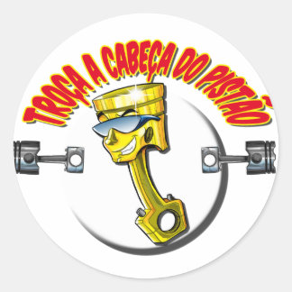Sticker Rond Colles acte colantes-Troça la Tête du « Piston "