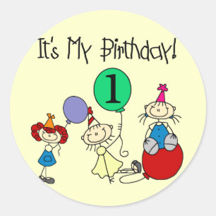 Sticker Rond Collez les enfants Party le ęrs T-shirts et