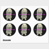 Sticker Rond Collez pour des lapins (Feuille)