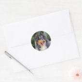 Sticker Rond Collie dog Best FRIENDS (Enveloppe)