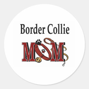 Sticker Rond Collie Dog MOM
