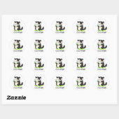 Sticker Rond Collie-flower Funny Bordure Collie Chien Pun (Feuille)