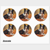 Sticker Rond Collie frontalier à l'automne Feuilles automne Ins (Feuille)
