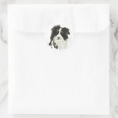 Sticker Rond Collie frontalier - Collection de chiens (Sac)