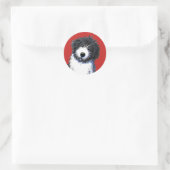 Sticker Rond Collie héritée de KiniArt (Sac)