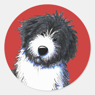 Sticker Rond Collie héritée de KiniArt