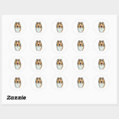 Sticker Rond Collie (rude) Papa 2 (Feuille)
