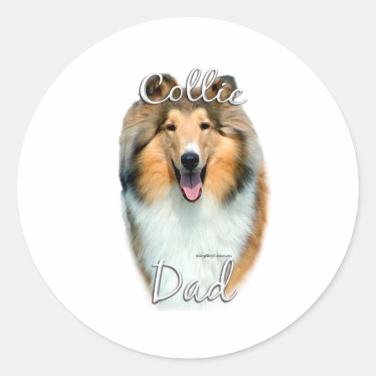 Sticker Rond Collie (rude) Papa 2 (Devant)