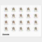 Sticker Rond Collie (sable brut) Historique Conception (Feuille)