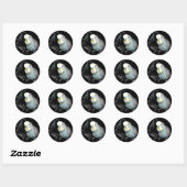 Sticker Rond Collier bleu bougie (Feuille)