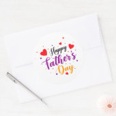 Sticker Rond collier de jour de père heureux (Enveloppe)