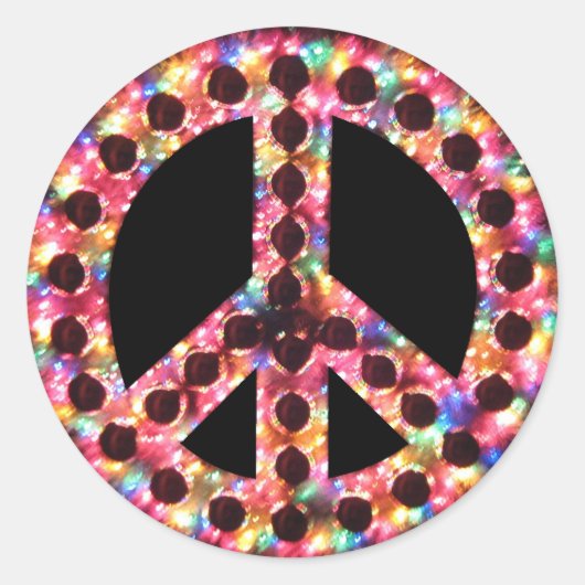 Sticker Rond Collier de paix 5 couleurs (Devant)