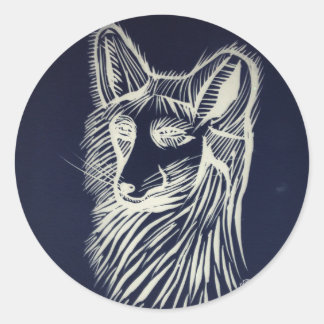 Sticker Rond collier de renard de nuit pawley ronde