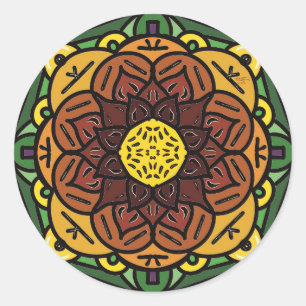Sticker Rond Collier de tournesol