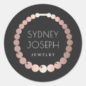 Sticker Rond Collier d'or rose | Logo de conception de bijoux (Devant)