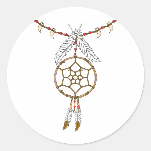 Sticker Rond Collier Dream Catcher (Devant)