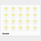 Sticker Rond Collier mariage de fleurs de chatons jaunes (Feuille)