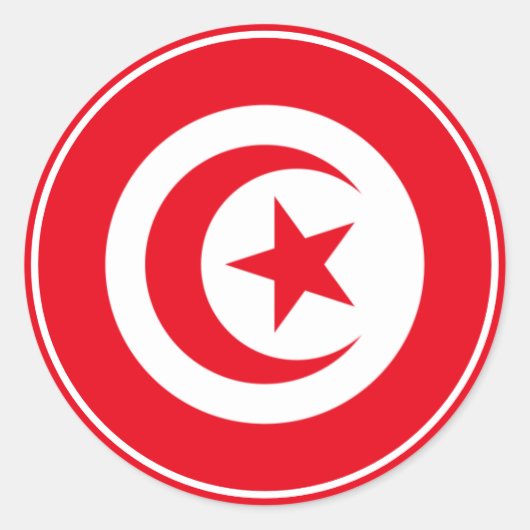Sticker Rond collier rond classique du drapeau tunisien (Devant)