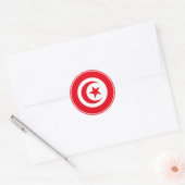 Sticker Rond collier rond classique du drapeau tunisien (Enveloppe)