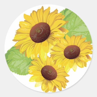 Sticker Rond Collier rond classique motif tournesol