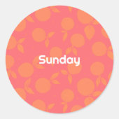 Sticker Rond Collier rond motif dimanche tangerine (Devant)