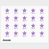 Sticker Rond Collier rond Purple Star 'Sweet 16' blanc (Feuille)