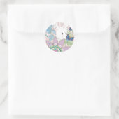 Sticker Rond Collier rose floral lapin (Sac)