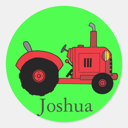 Sticker Rond Collier rouge tracteur (Devant)
