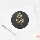 Sticker Rond Collier Silhouette Rose doré (Enveloppe)